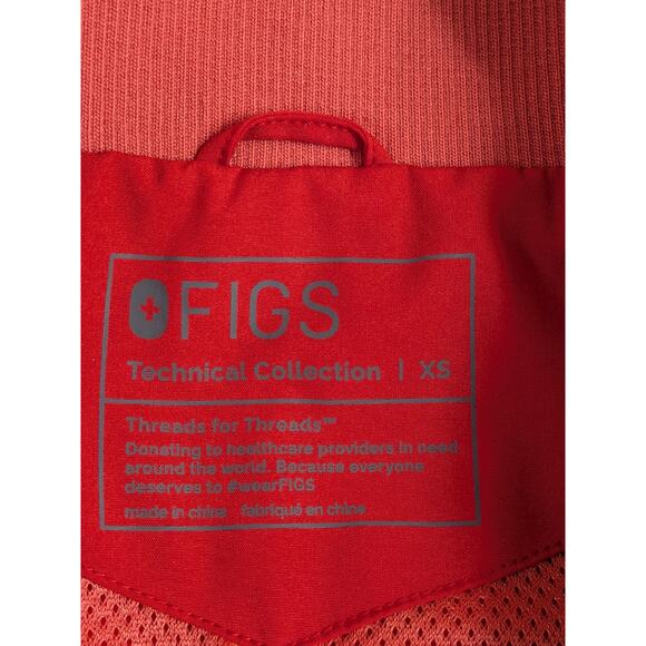 FIGS Jacket Womens Size XS Red Full Zip Technical Collection Mesh Lined Pockets - Picture 3 of 4